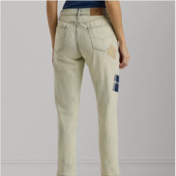 LAUREN RALPH LAUREN Mid Rise Relaxed Tapered Ankle Patchwork Jean-… - Picture 6 of 16